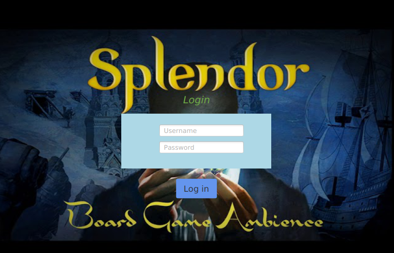 A screenshot of the Splendor game